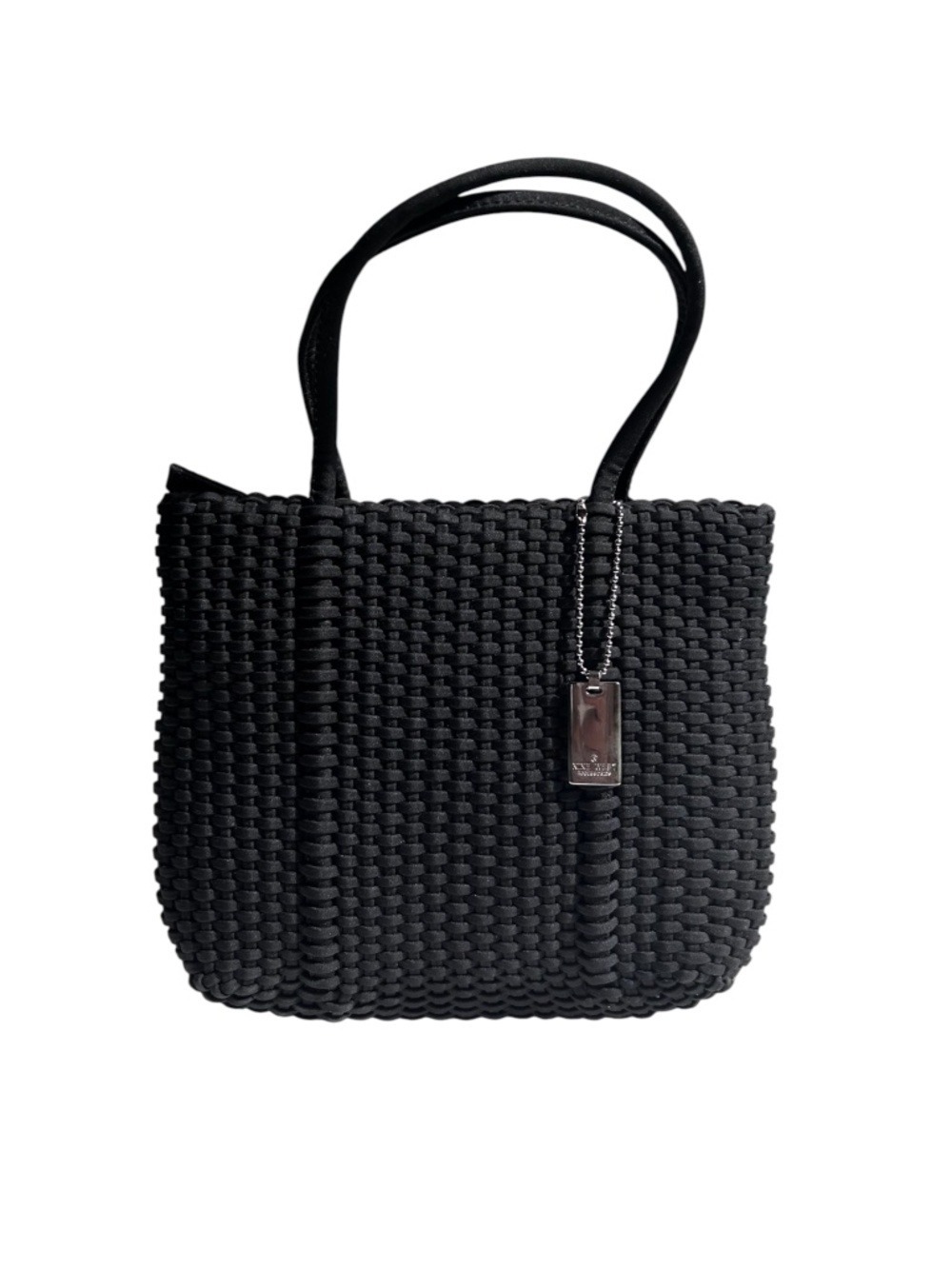 NWOT Nine West Mini Black Woven Zipper Top Bag